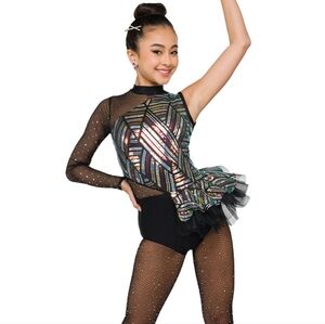 A Wish Come True - Techno Prank - Sparkling Black and Silver Kids Dance Costume